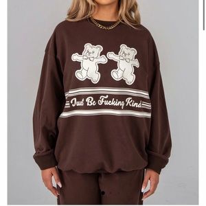 Mayfair JUST BE FUCKING KIND Brown Crewneck
